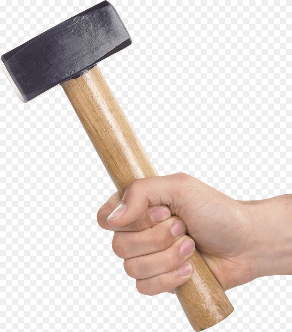 Hand Holding Sledge Hammer, Axe, Device, Tool, Weapon Png