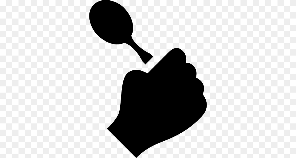 Hand Holding Up A Spoon Icon, Gray Free Png