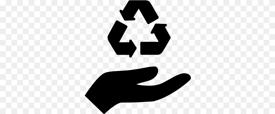 Hand Holding Up Recycling Mark Vector Mano Reciclaje, Gray Free Transparent Png