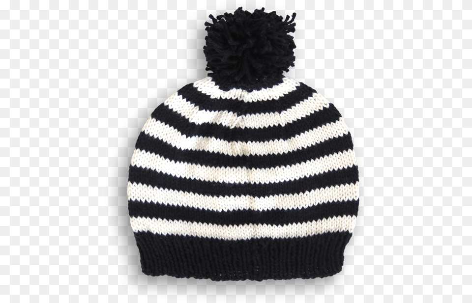 Hand Knitted Black Amp Classic Cream Beanie Beanie, Cap, Clothing, Hat, Knitwear Free Png