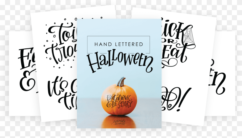 Hand Lettered Halloween Pumpkin Tracer Package Preview Pumpkin, Food, Plant, Produce, Vegetable Png Image