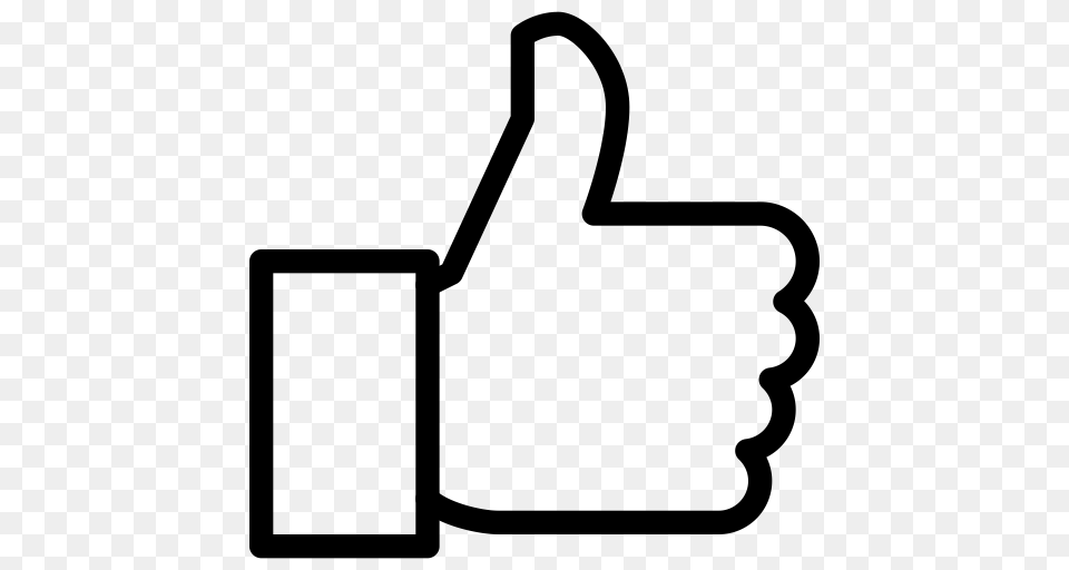 Hand Line Icon Sign Social Success Thumbs Up Icon, Gray Free Png Download