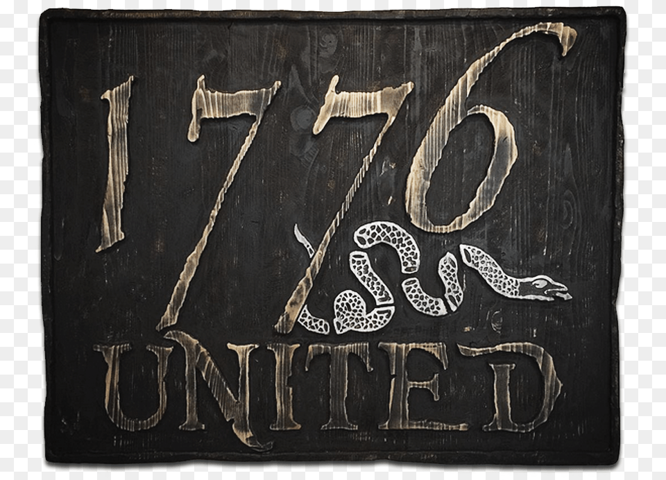 Hand Made 1776 United Wooden Sign Calligraphy, Blackboard, Text Free Png