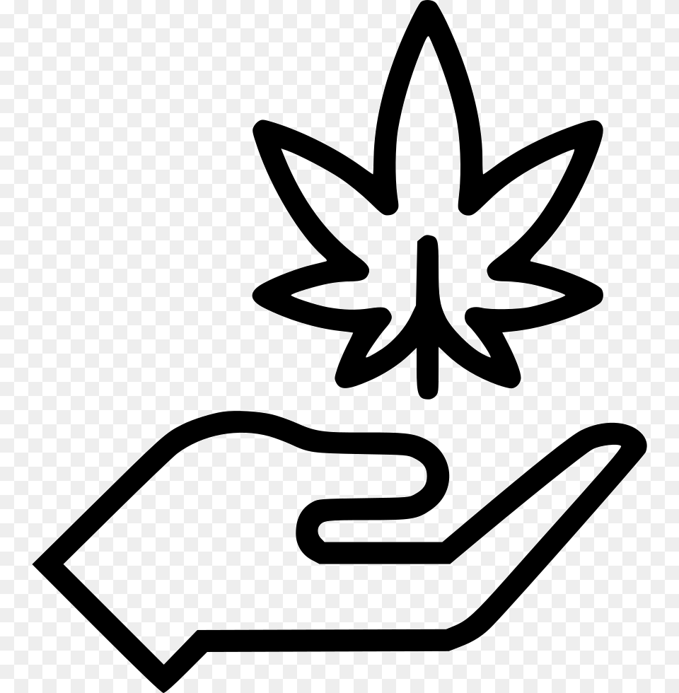 Hand Marijuana Weed Pot Weed Icon, Stencil, Symbol Free Png