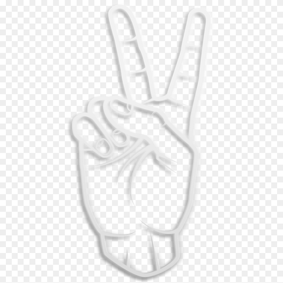 Hand Neon White Peace Glow Peacestickers Freetoedit Peace Sign Neon Glow, Clothing, Glove, Stencil, Smoke Pipe Png Image