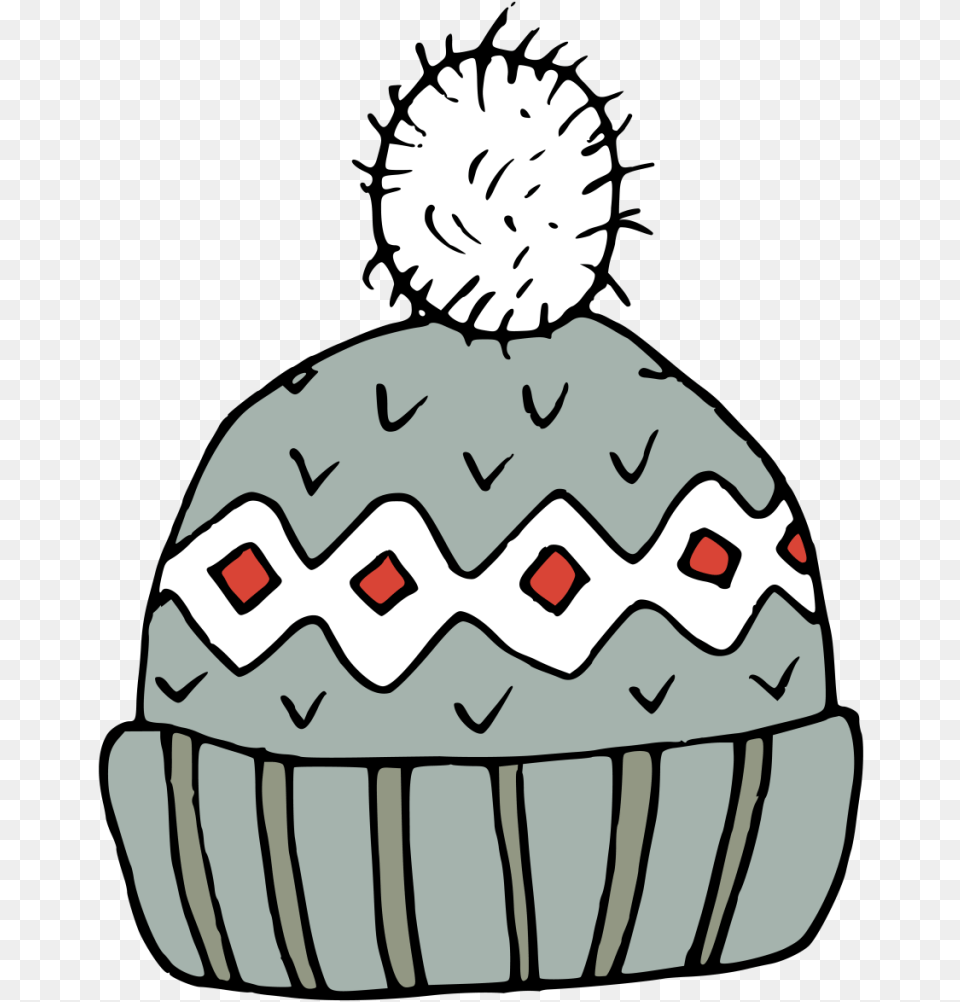 Hand Painted A Gray Hat Winter Transparent Decorative Winter Hat Clipart, Vegetable, Produce, Plant, Nut Free Png Download