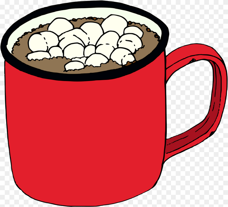 Hand Painted A Winter Hot Drink Coffee Cocoa In Winter Cartoon Hot Chocolate Clipart, Beverage, Cup, Dessert, Food Free Png