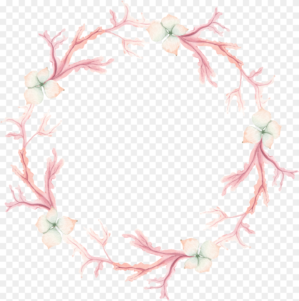 Hand Painted Art Wreath Transparent Motif, Accessories, Plant, Flower, Jewelry Free Png