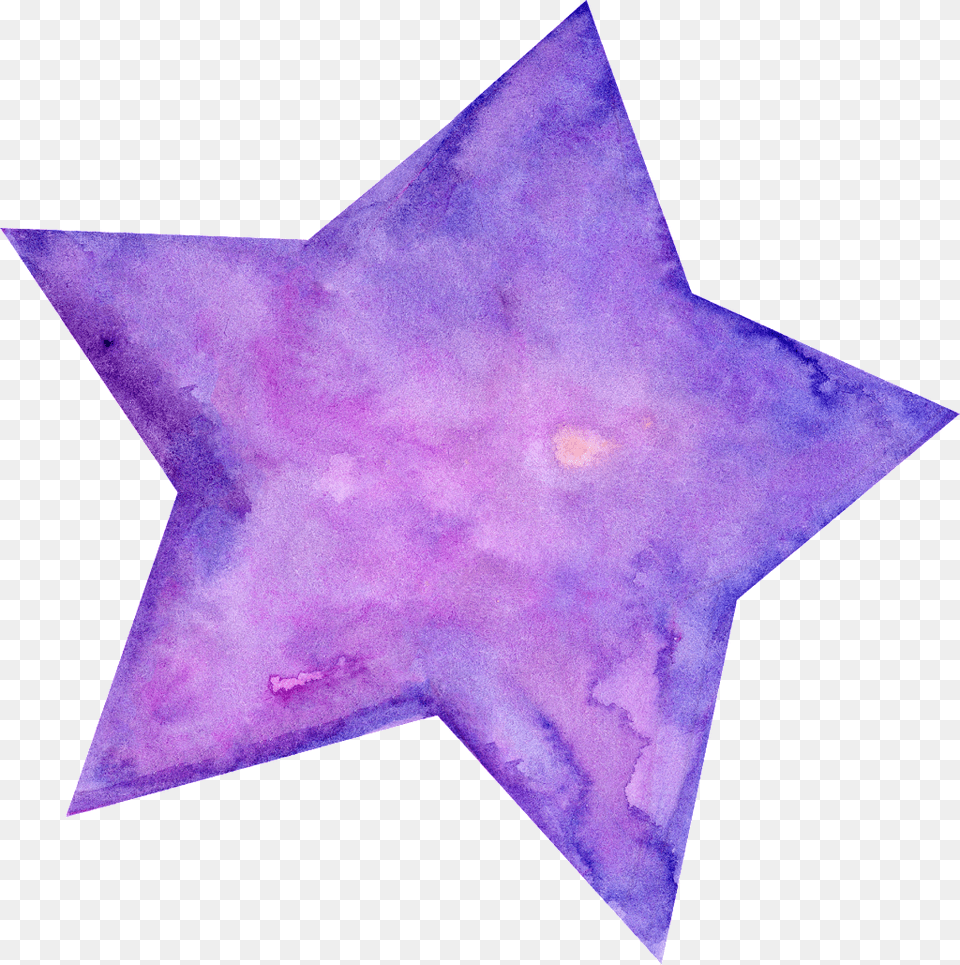 Hand Painted Cartoon Five Pointed Star Transparent Free, Purple, Symbol, Animal, Fish Png Image