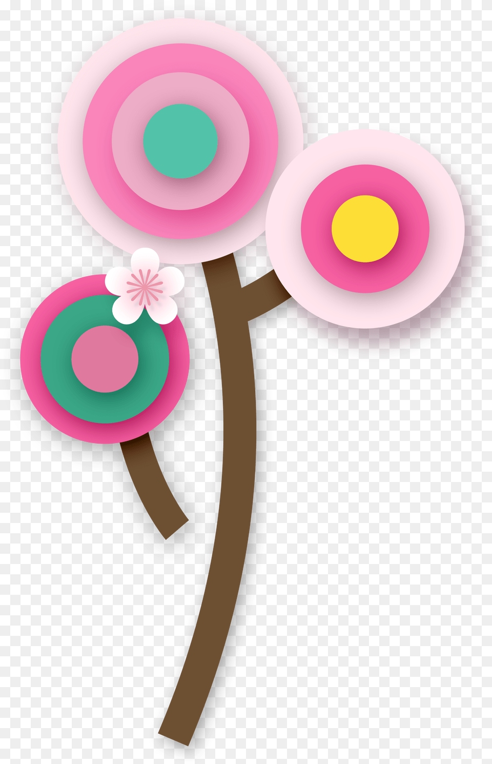 Hand Painted Cartoon Flat Flower Decoration Vector Clip Art, Candy, Food, Sweets, Cross Free Png