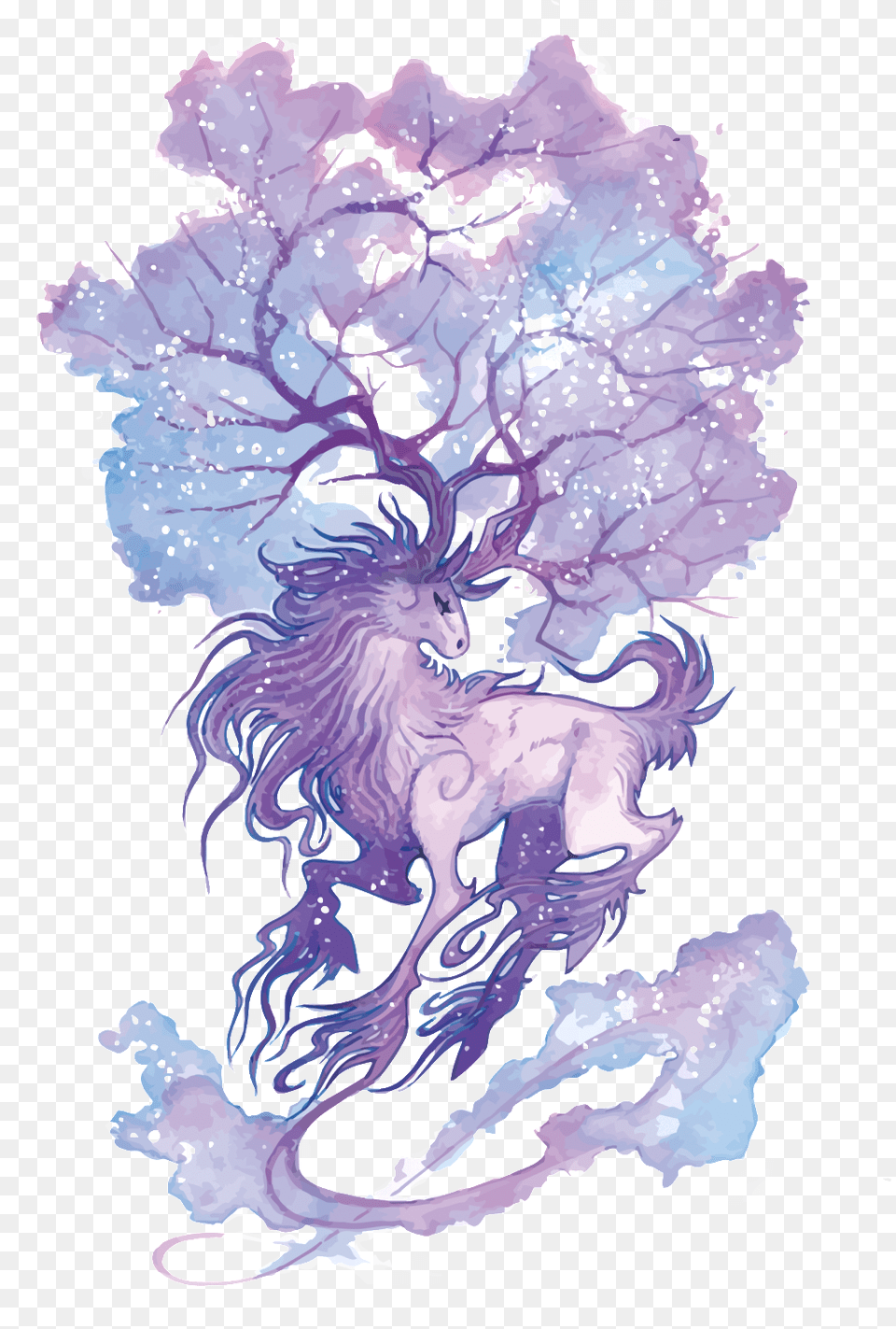 Hand Painted Cartoon Moose Material Manga Fantasy Legend Of The Cryptid Hello, Art, Painting, Drawing, Person Png Image