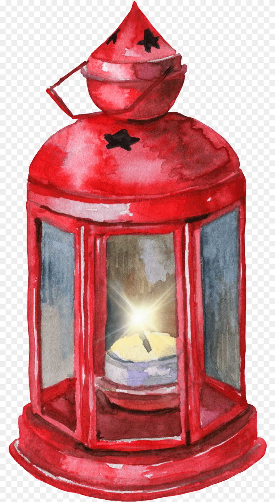 Hand Painted Cartoon Red Oil Lamp Transparent Portable Network Graphics, Lantern, Fire Hydrant, Hydrant Png