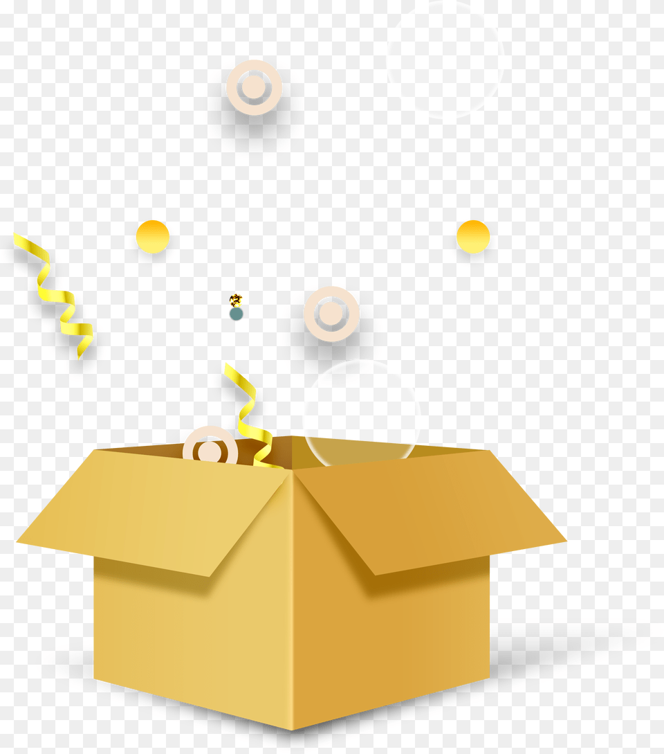 Hand Painted Cartoon Yellow Gift Box Decoration Vector Illustration, Cardboard, Carton, Person, Package Delivery Free Png Download