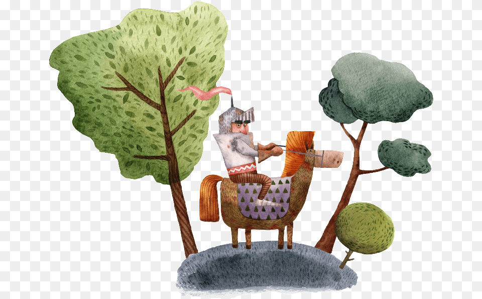 Hand Painted Castle Guard Transparent Illustration, Furniture, Chair, Person, Baby Png Image