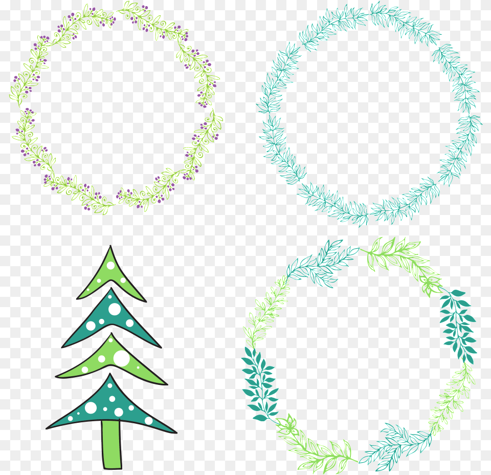 Hand Painted Christmas Ornaments Wreath Christmas Day, Accessories, Plant Free Png Download