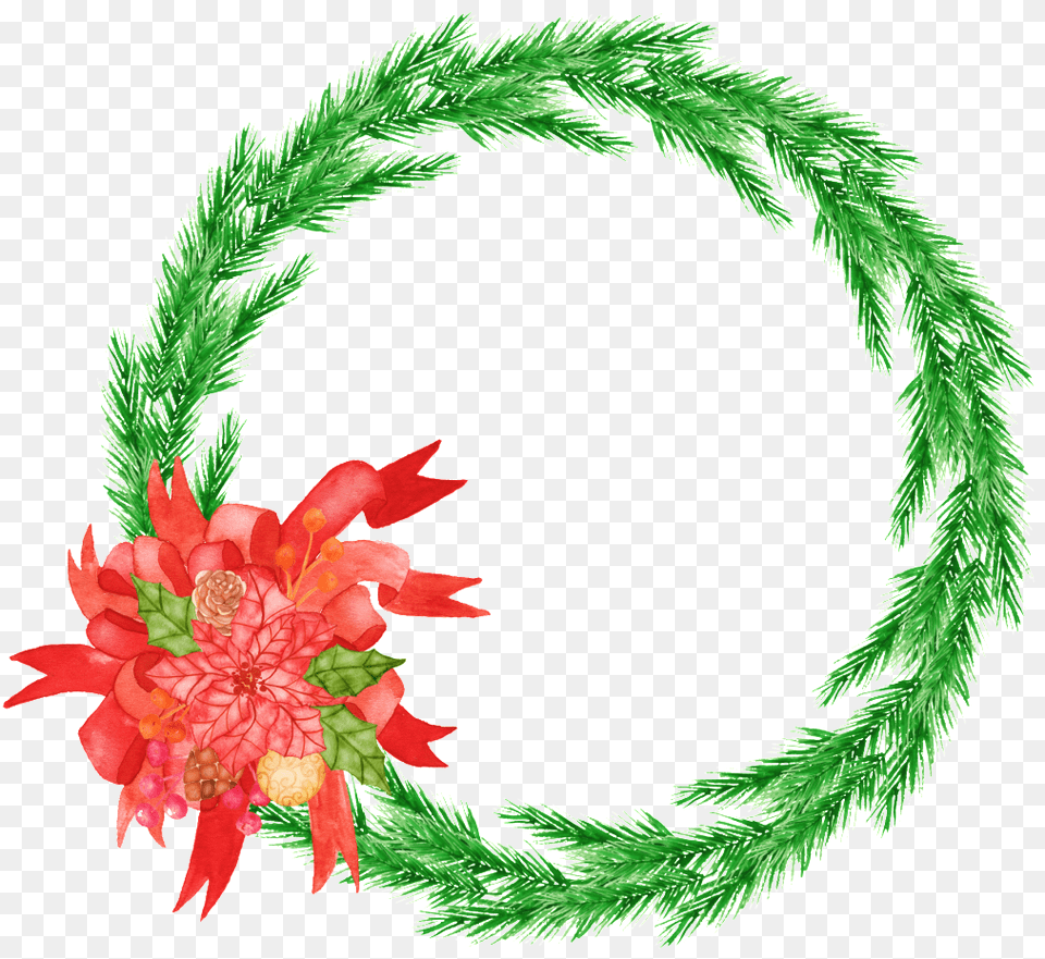 Hand Painted Christmas Wreath Portable Network Graphics, Plant Free Png