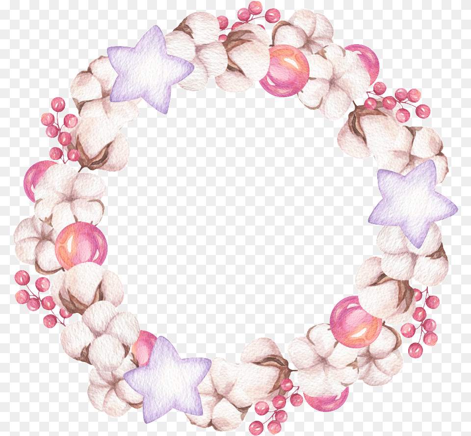 Hand Painted Cotton Wreath Transparent Bead, Accessories, Bracelet, Jewelry, Flower Free Png Download