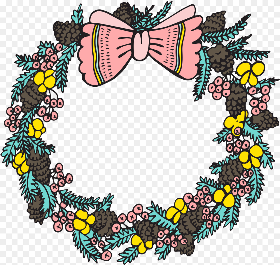 Hand Painted Cute Cartoon Wreath Transparent Portable Network Graphics, Accessories, Pattern, Formal Wear, Tie Png