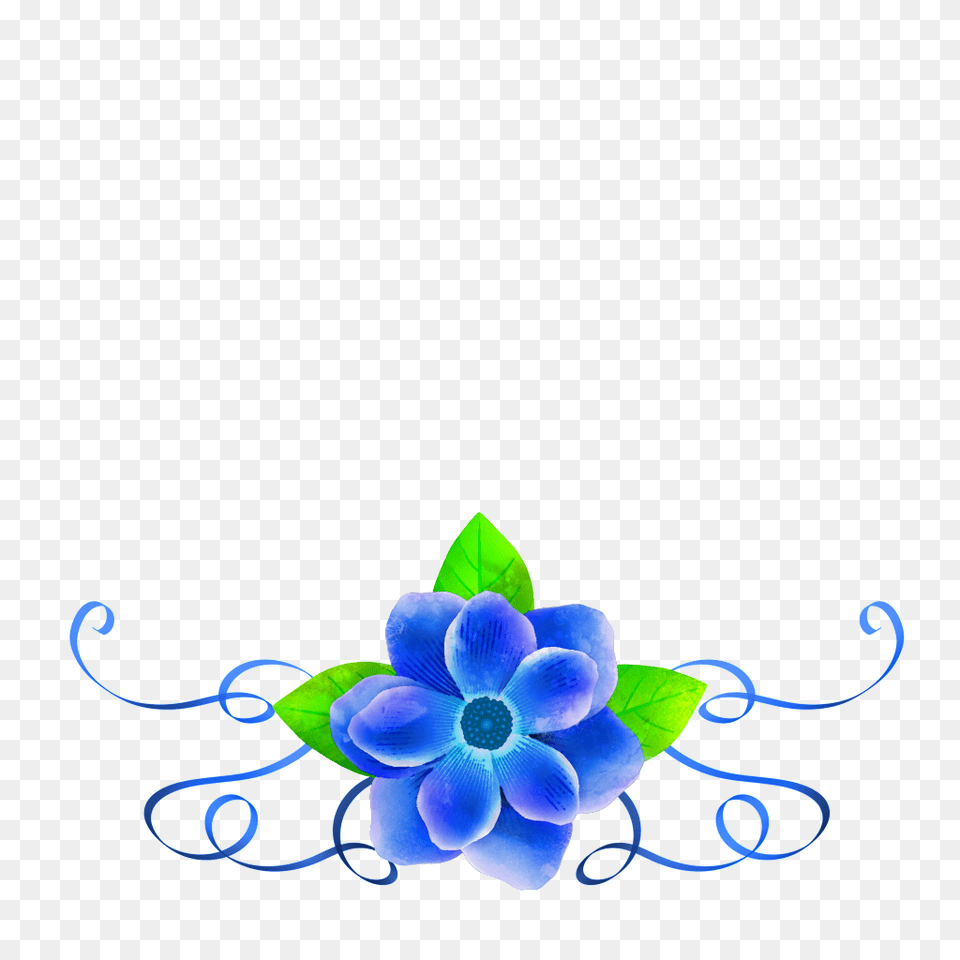 Hand Painted Dark Blue Flowers Transparent Art, Floral Design, Graphics, Pattern Free Png Download