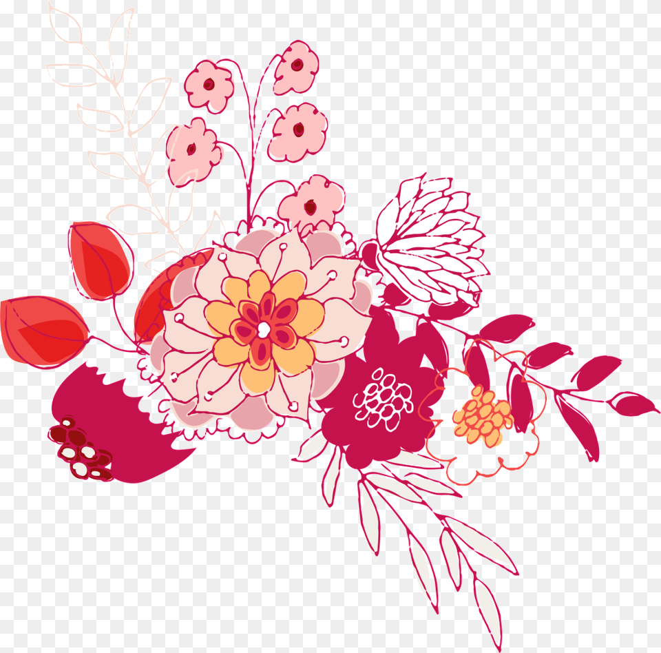 Hand Painted Deep Rose Red Flower Transparent Illustration, Art, Floral Design, Graphics, Pattern Free Png