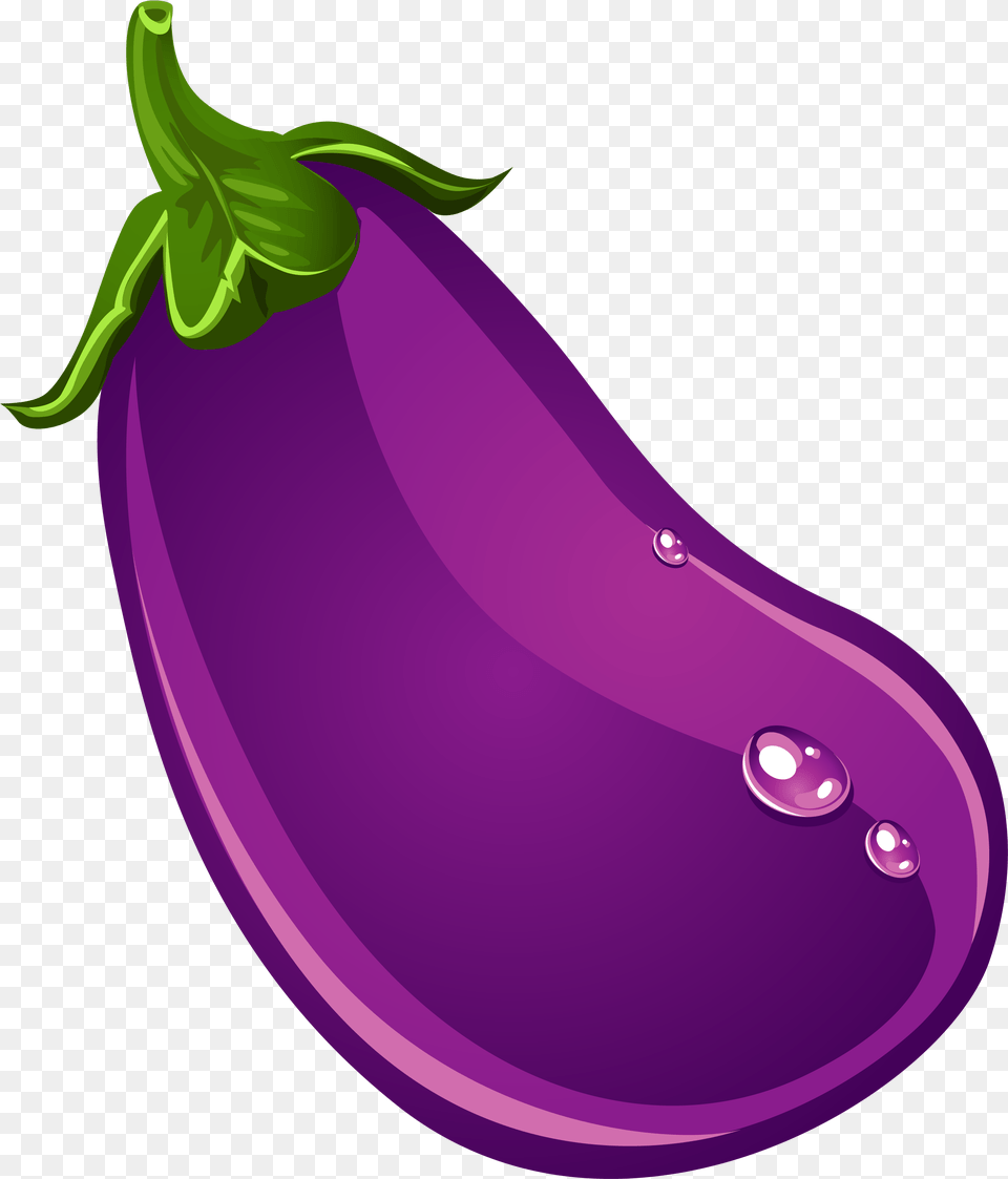 Hand Painted Eggplant Vector Download Transparent Background Brinjal Clipart, Food, Produce, Purple, Plant Free Png