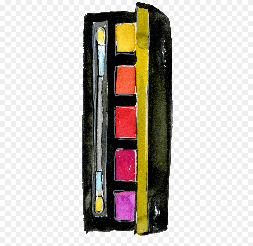 Hand Painted Five Color Makeup Box Visual Arts, Paint Container, Palette Free Transparent Png