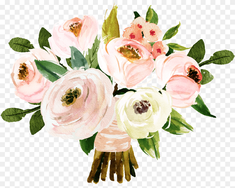 Hand Painted Flowers Bouquet For Wedding Logo, Plant, Flower, Flower Arrangement, Flower Bouquet Free Transparent Png