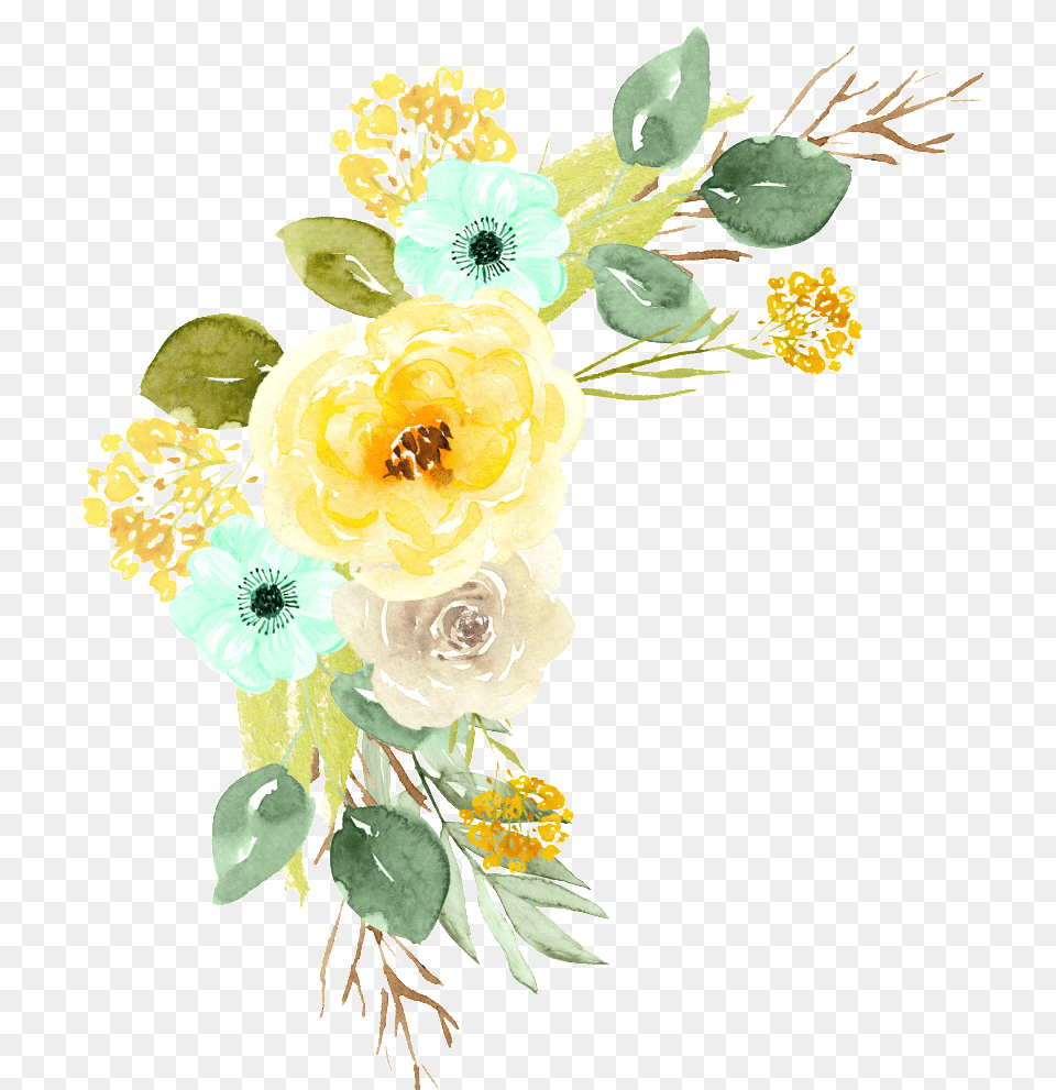 Hand Painted Flowers Color Flower Transparent Color Flowers Transparent, Art, Floral Design, Flower Arrangement, Flower Bouquet Png Image