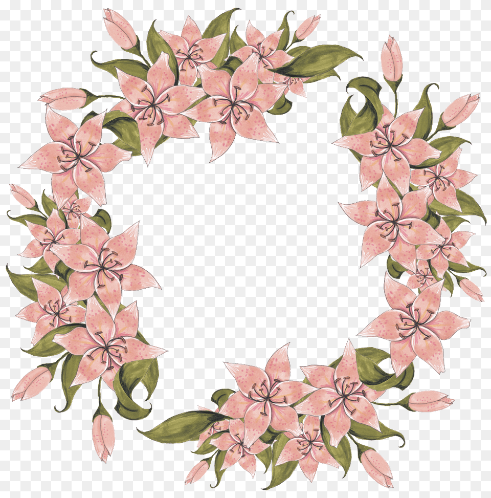 Hand Painted Flowers Wreath Portable Network Graphics, Plant, Art, Floral Design, Pattern Free Png Download