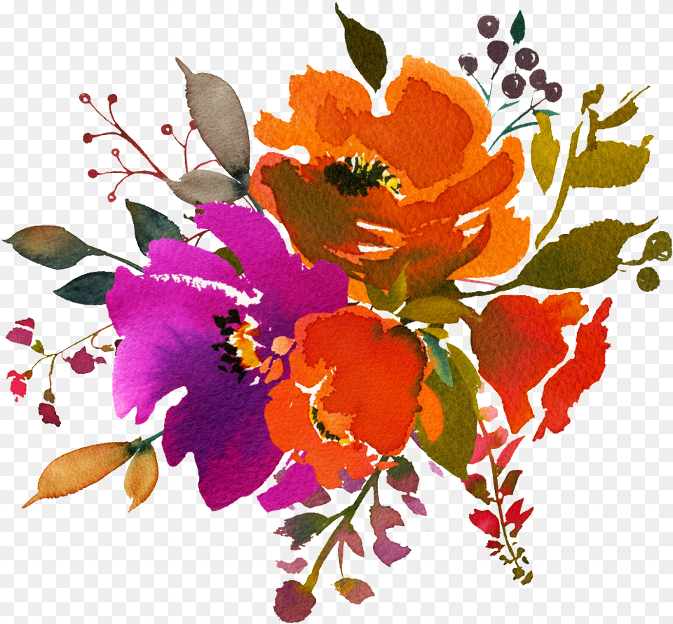 Hand Painted Fresh Orange Flower Transparent Common Peony, Art, Pattern, Graphics, Floral Design Png
