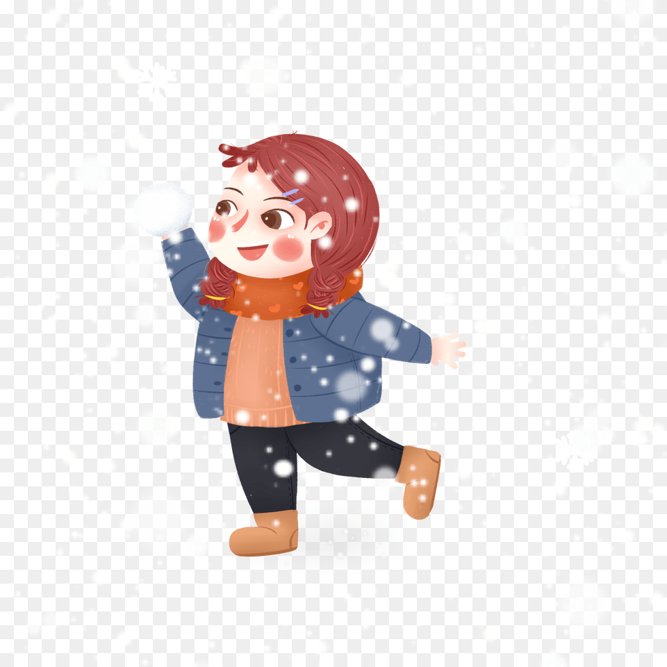 Hand Painted Fresh Winter Heavy Snow And Psd Cartoon, Portrait, Photography, Face, Head Png Image