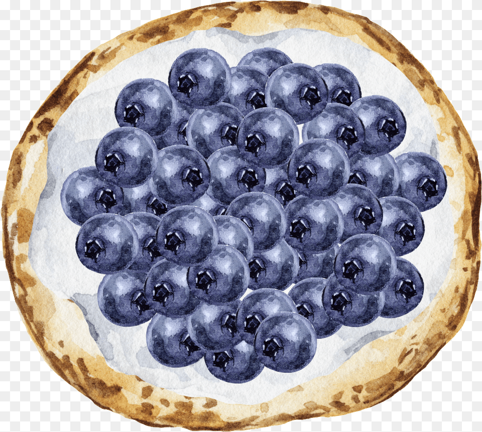 Hand Painted Fruit Pizza Transparent Blueberry, Berry, Food, Plant, Produce Free Png