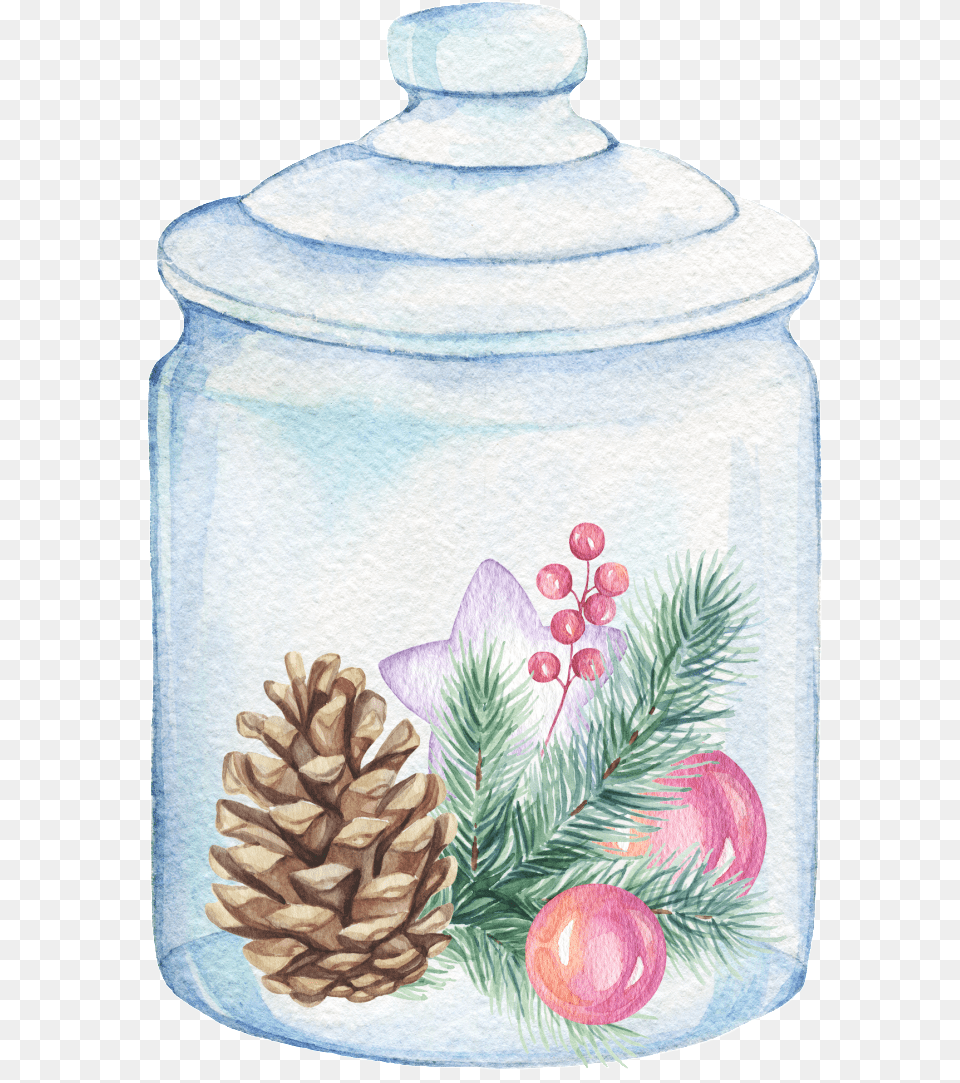Hand Painted Glass Jar Transparent Portable Network Graphics, Tree, Pottery, Plant, Conifer Png Image