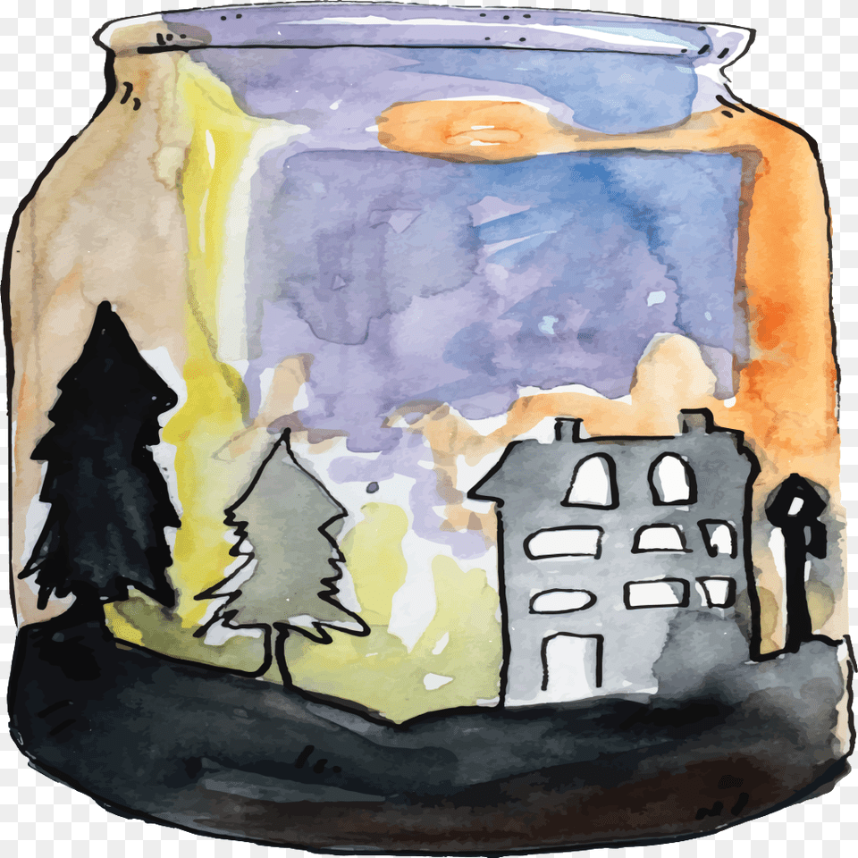 Hand Painted Glass Water Color Bottle Cartoon Creative Arts, Jar, Pottery Free Transparent Png