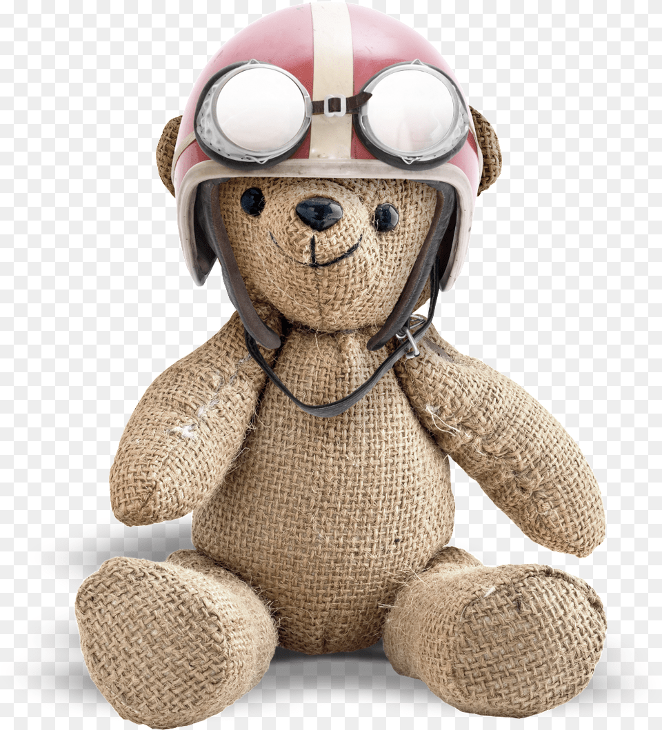 Hand Painted Handmade Bear Transparent With Helmet Stuffed Toy Free Png