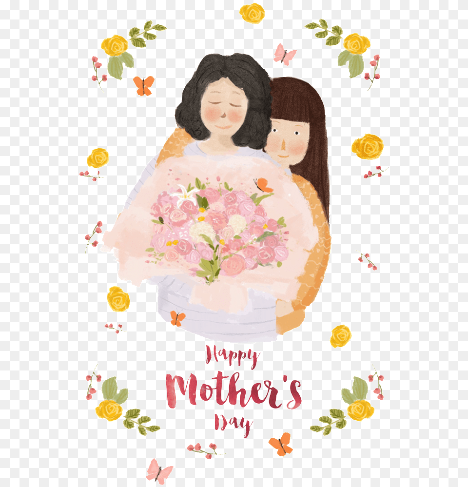 Hand Painted Happy Mother39s Day Transparent Mother39s Day, Person, Head, Face, Envelope Png