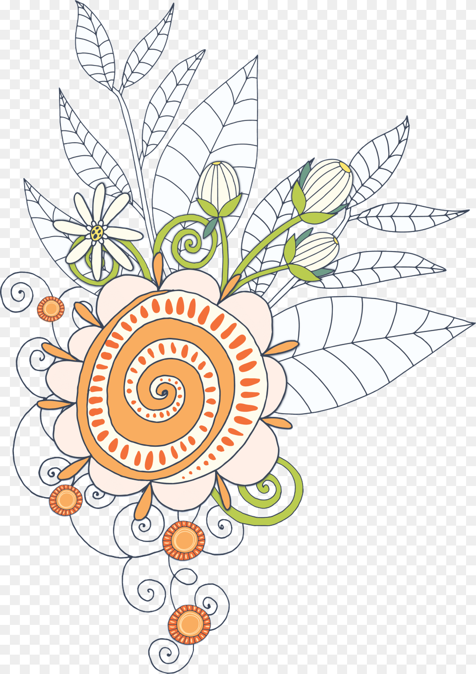 Hand Painted Hook Line Sun Flower Transparent, Art, Floral Design, Graphics, Pattern Free Png Download