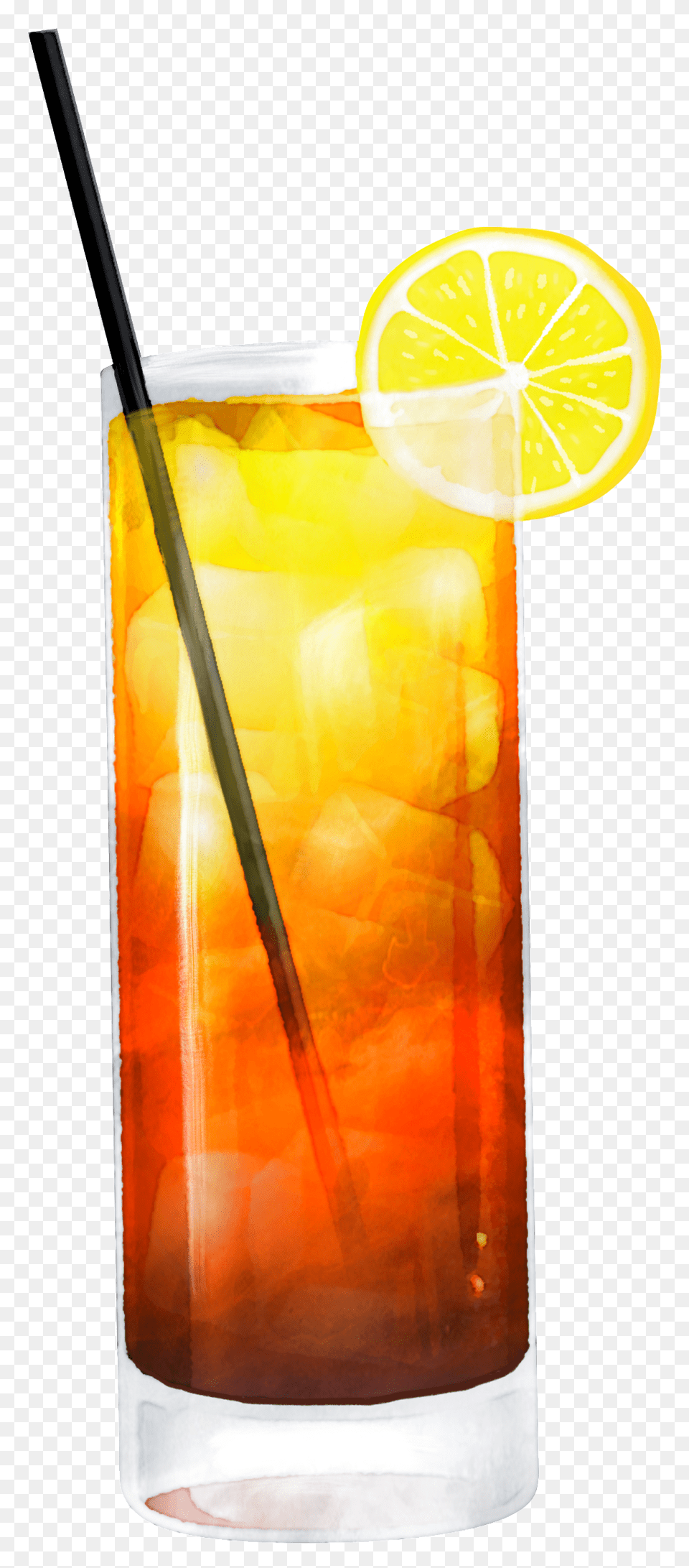 Hand Painted Iced Lemon Tea Transparent Download, Alcohol, Beverage, Cocktail, Plant Free Png