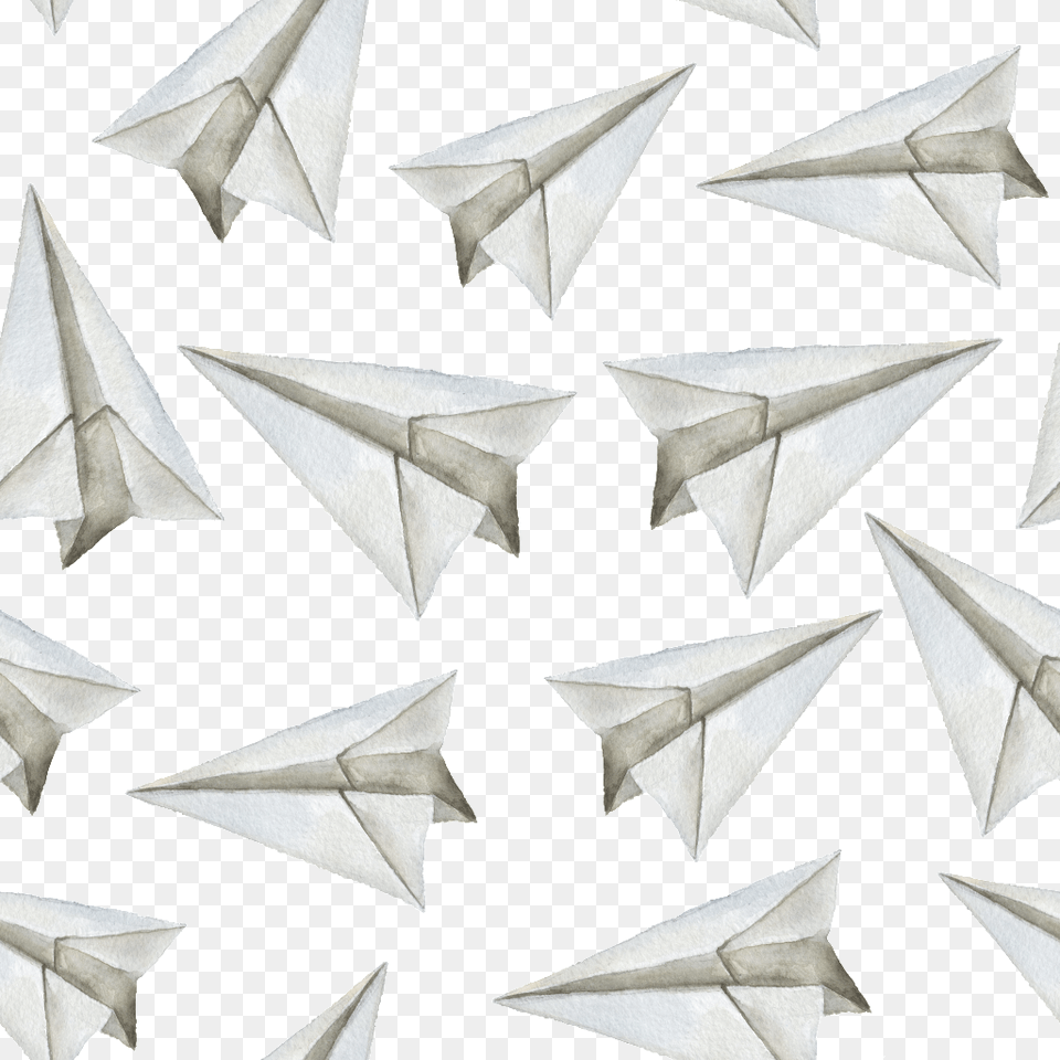 Hand Painted Origami Airplane Background Pattern Risunok Samolet Na Prozrachnom Fone, Paper, Art Free Png Download