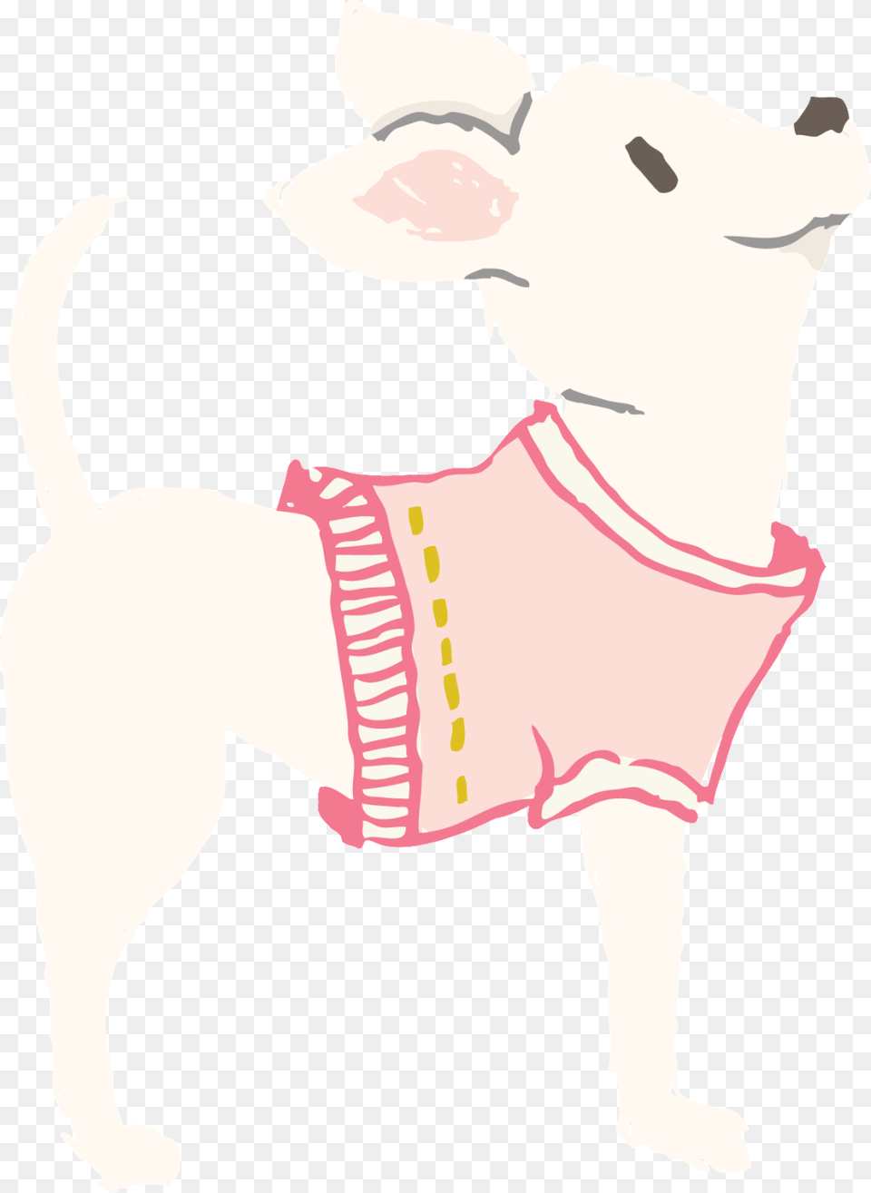 Hand Painted Pink Clothes Cartoon Dog Vector, Baby, Person Png Image