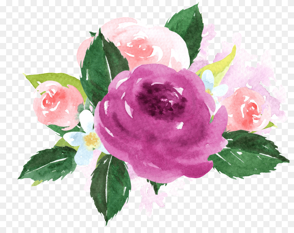 Hand Painted Purple Watercolor Flower Watercolour Flower, Art, Flower Arrangement, Flower Bouquet, Graphics Free Png Download