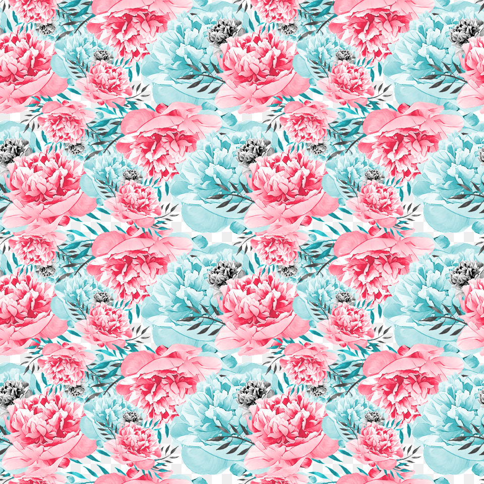 Hand Painted Red Blue Flower Blue, Dahlia, Plant, Carnation, Pattern Free Png Download