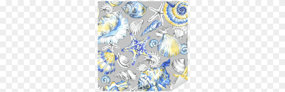 Hand Painted Seashells Pattern Watercolor Painting, Animal, Invertebrate, Sea Life, Seashell Free Png