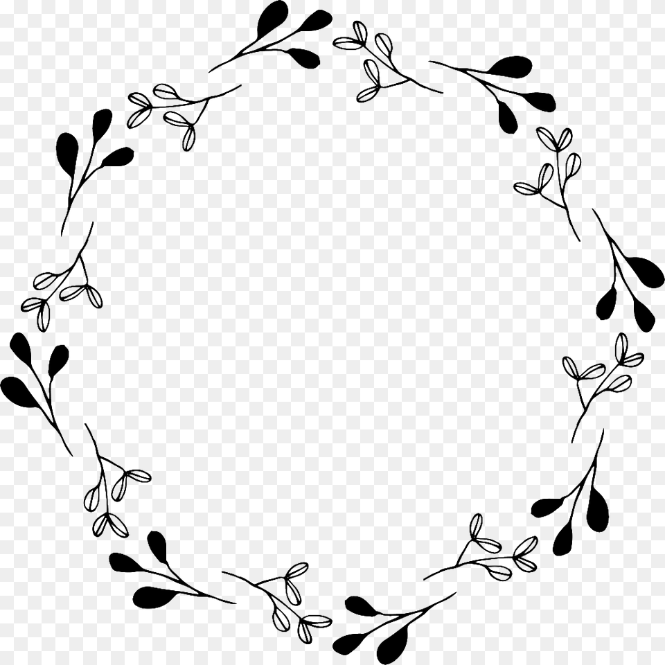 Hand Painted Small Floral Buckle Black And White Portable Network Graphics, Art, Floral Design, Pattern, Stencil Free Png