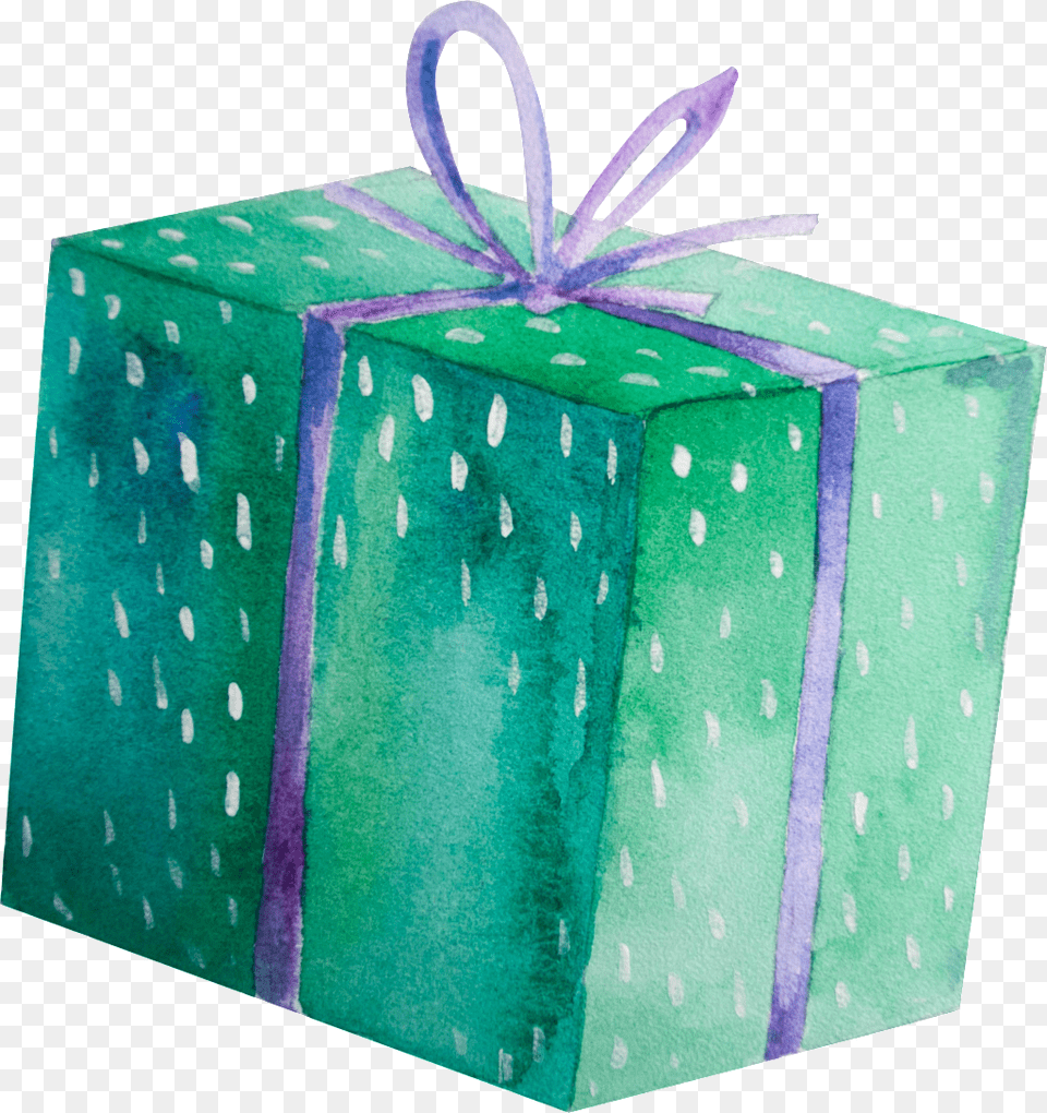 Hand Painted Square Big Gift Box Transparent Free Png Download