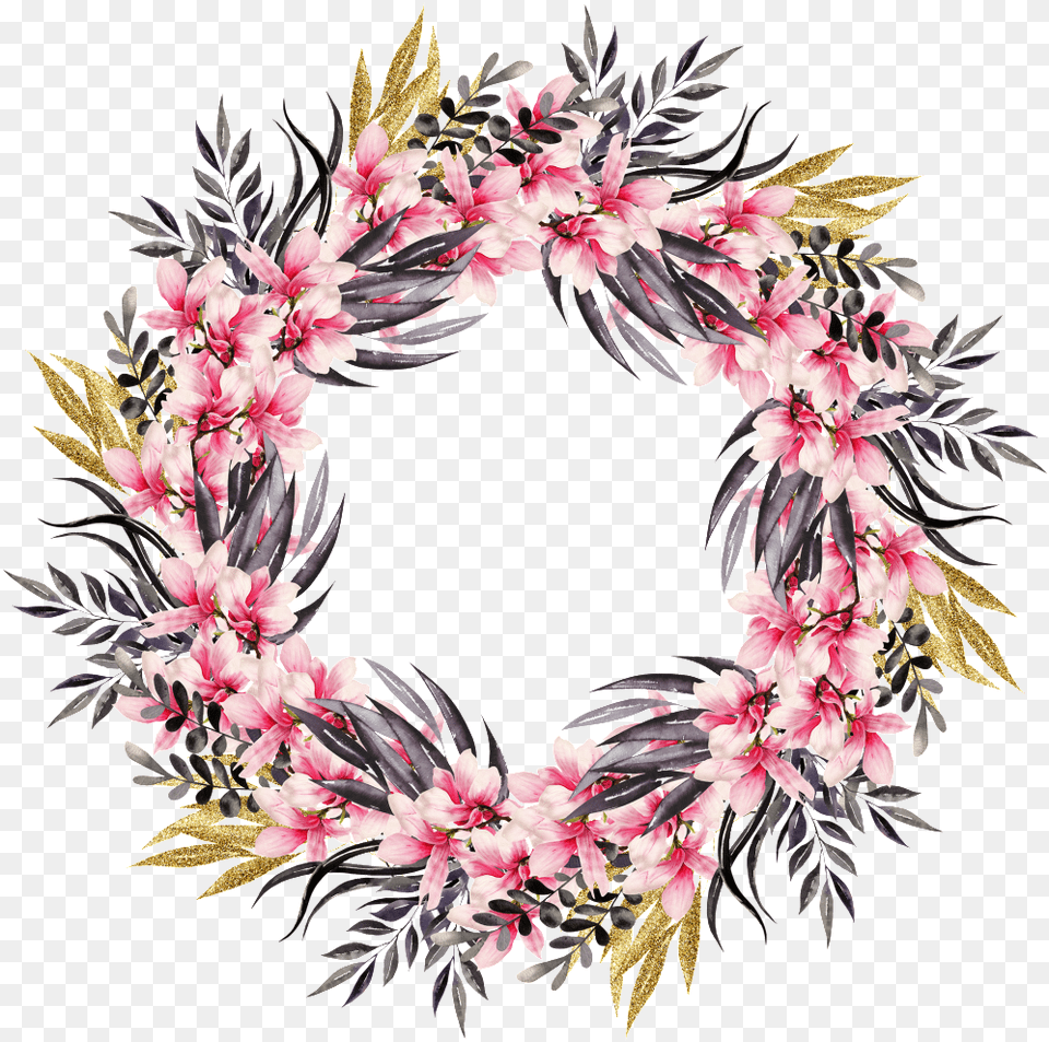 Hand Painted Summer Beautiful Garland, Plant, Flower, Flower Arrangement, Wreath Free Png Download