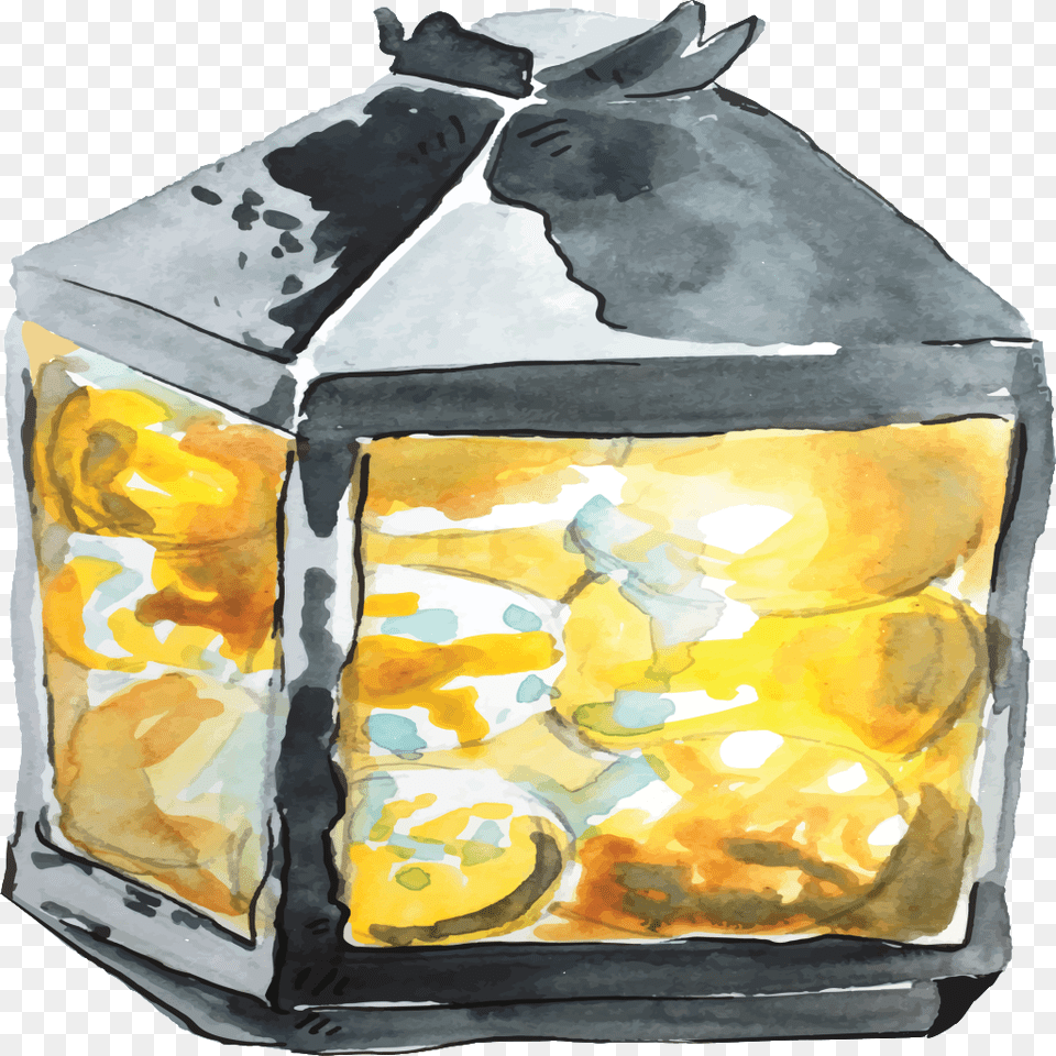 Hand Painted Table Lamp Cartoon Visual Arts, Lantern Free Png