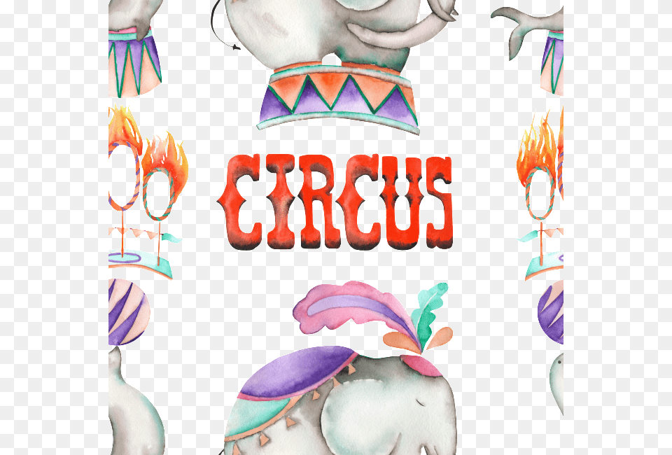 Hand Painted Watercolor Circus Background Transparent Circo Acuarelas, Art, Collage, Person, Baby Free Png