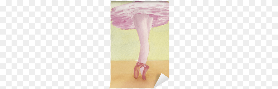 Hand Painted Watercolor Of A Ballerina On Point Wall Watercolor Painting, Footwear, Ballet, Clothing, Dancing Free Png Download