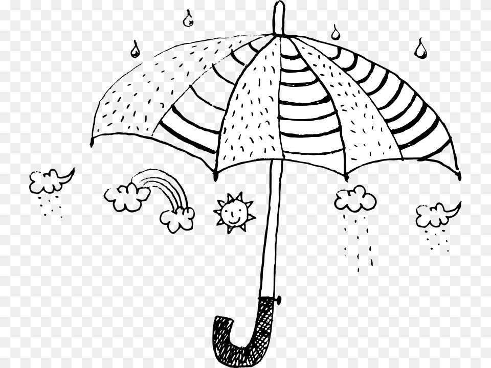 Hand Painting Umbrella Non Cloud Sea Rainbow, Canopy, Baby, Person, Art Png